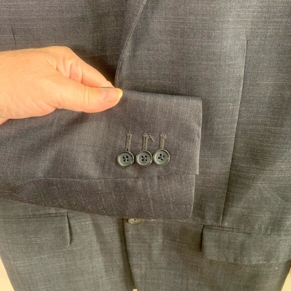 Perry Ellis Size 36 Regular Slim Fit Sport Coat Blazer Jacket Charcoal Gray - Picture 5 of 11